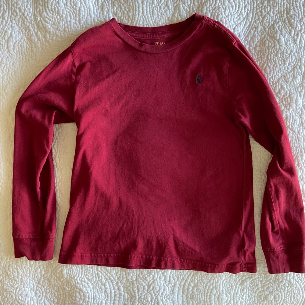 burgundy long sleeve polo